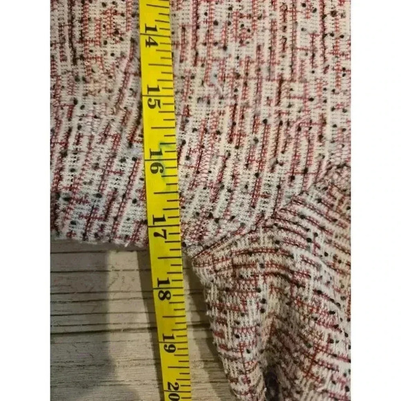 Maeve Women's Fit & Flare Tweed Dress M Pink Multi Knee Length Business Boho - Picture 9 of 10